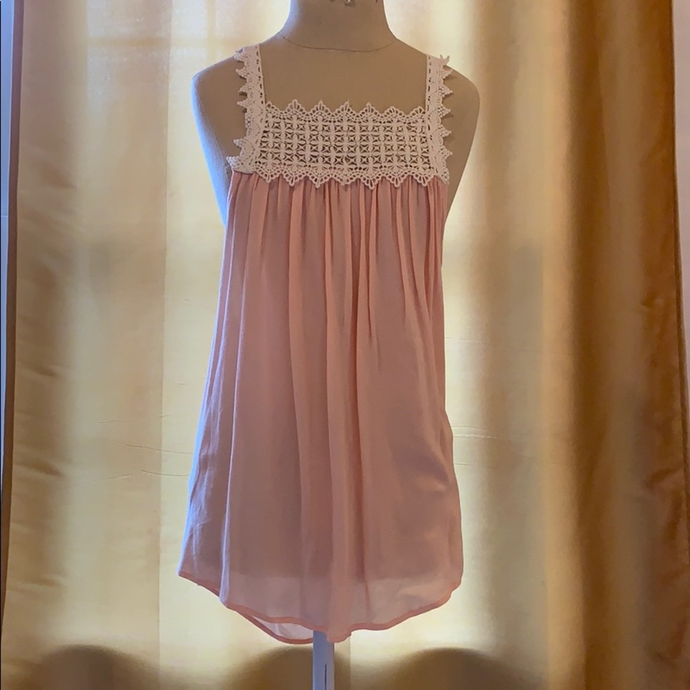 orange tank top with lace straps